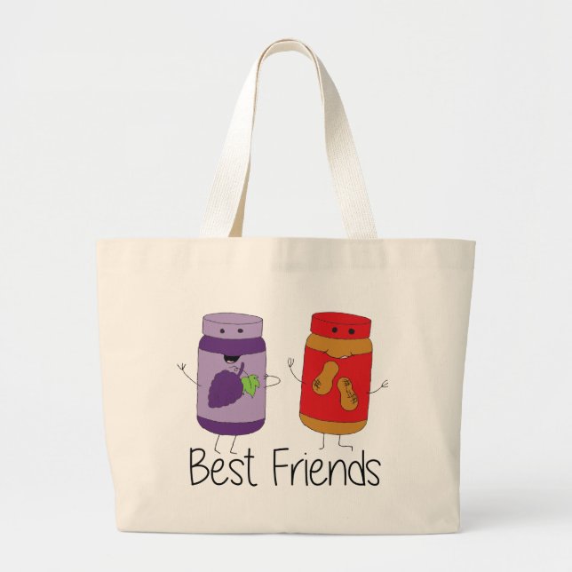 Bolsa Tote Grande Desenho PB e J Melhores Amigos Pb e J BFF (Frente)