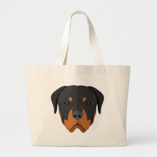Bolsa Tote Grande Desenhos animados adoráveis de Rottweiler