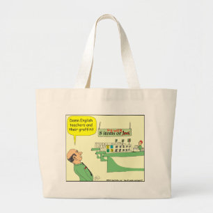 Bolsa Tote Grande Desenhos animados de 278 professores de inglês na