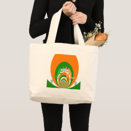 Bolsa Tote Grande Design Abstrato do Espírito de Críquete da Índia