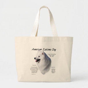 Bolsa Tote Grande Design americano da história do cão Eskimo