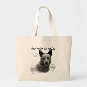 Bolsa Tote Grande Design (azul) australiano da história do cão do