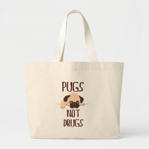 Bolsa Tote Grande design bonito do cão das drogas dos pugs do pug