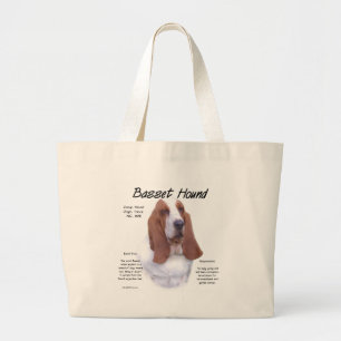 Bolsa Tote Grande Design da história de Basset Hound