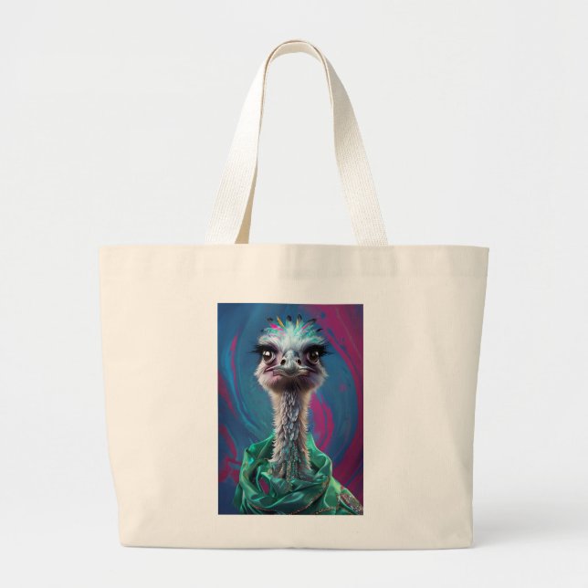 Bolsa Tote Grande Design de avestruz único (Frente)