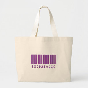 Bolsa Tote Grande design de código de barras de comprador compulsivo