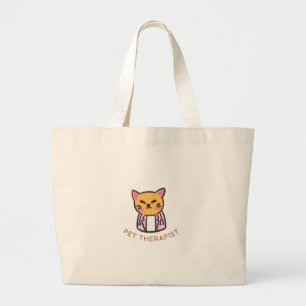 Bolsa Tote Grande Design de desenho animado de terapeuta de estimaçã