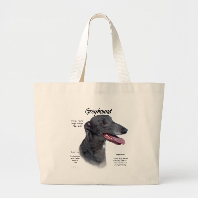 Bolsa Tote Grande Design de História de Greyhound (Frente)