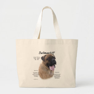 Bolsa Tote Grande Design de Histórico de Bullmastiff (afwn)