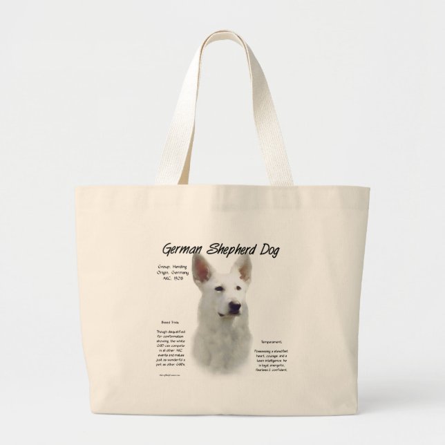 Bolsa Tote Grande Design de Histórico do Cachorro german shepherd (w (Frente)