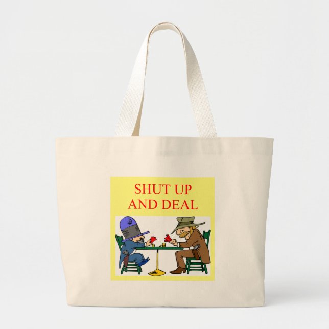 Bolsa Tote Grande design de jogo do jogador de cartão do póquer da (Frente)