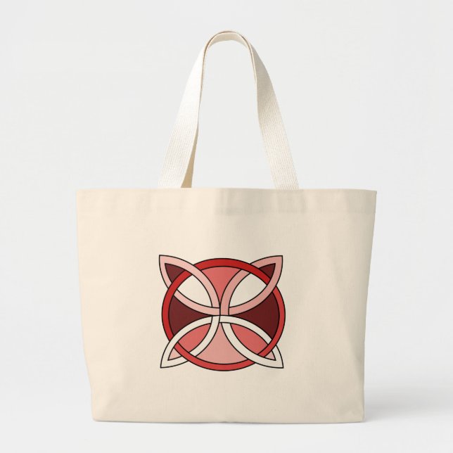 Bolsa Tote Grande Design de Knotwork do céltico - vermelho de (Frente)