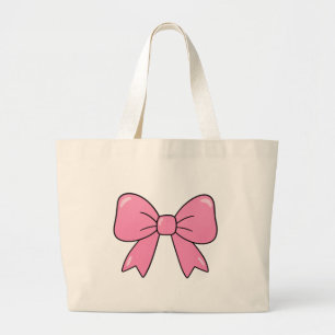 Bolsa Tote Grande Design de Laço Rosa Fofo – Laço Kawaii Feminino