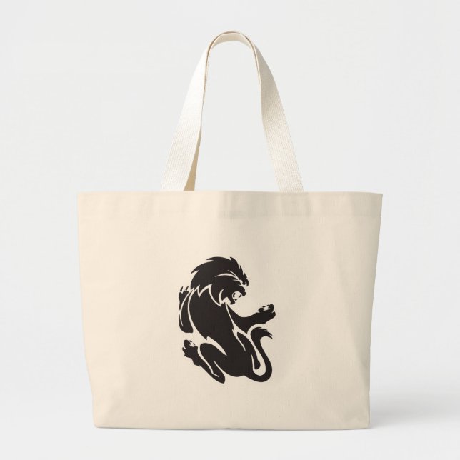 Bolsa Tote Grande Design de Leão Tribal (Frente)