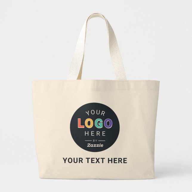 Bolsa Tote Grande Design de Logo Personalizado (Frente)