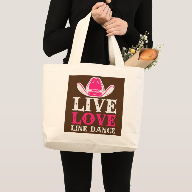 Bolsa Tote Grande Design de texto Lover Pun Dance Dance da Cotação d (Frente (produto))