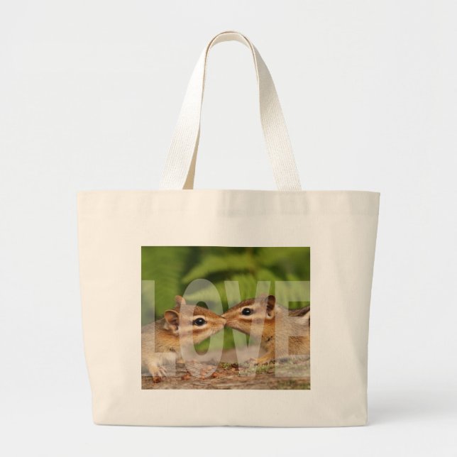 Bolsa Tote Grande Design do amor dos Chipmunks do bebê (Frente)