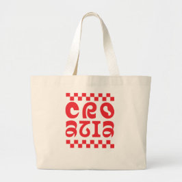 Bolsa Tote Grande design do logotipo do país Croácia