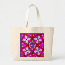 Design Geométrico Floral Rosa, Roxo e Vermelho