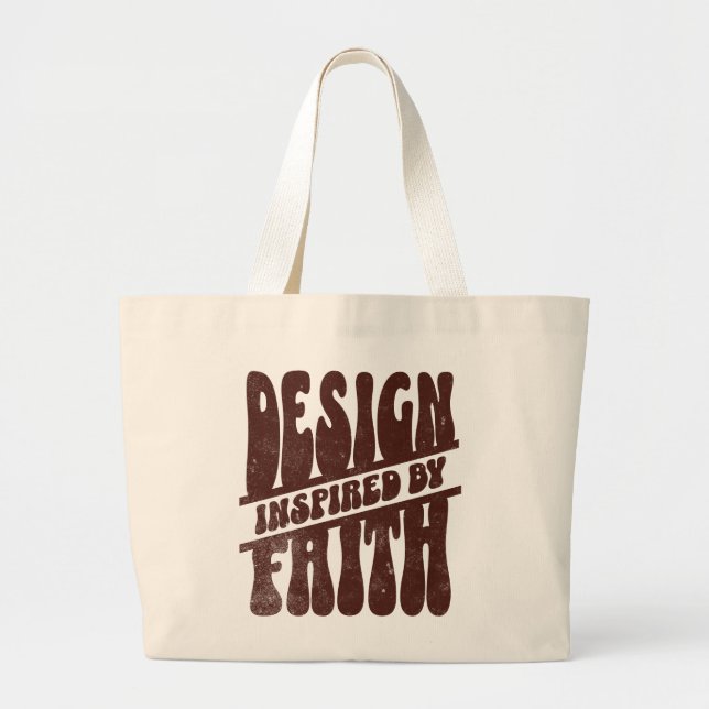 Bolsa Tote Grande Design inspirado pela fé (Frente)