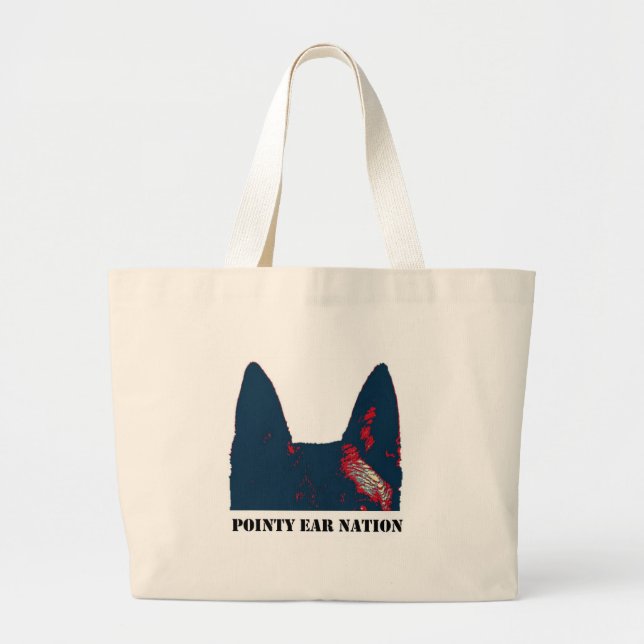 Bolsa Tote Grande Design Pointy da nação da orelha (Frente)