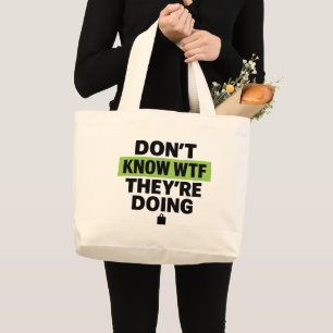 Bolsa Tote Grande Design Verde Brat – Não Sei WTF Estão Fazendo