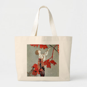 Bolsa Tote Grande Design vermelho da senhora art deco