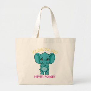 Bolsa Tote Grande Designs Engraçados Elefantes Nunca Esquecem