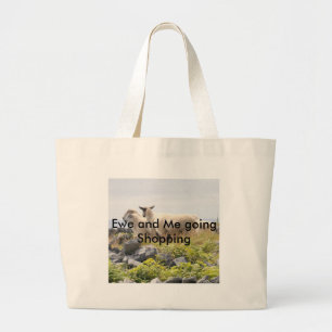 Bolsa Tote Grande Designs Excêntricos - Ovelhas em um campo
