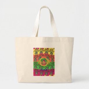 Bolsa Tote Grande Designs florais bonitas e adoráveis.