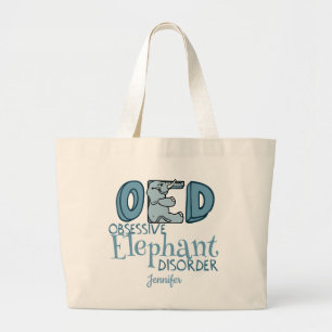 Bolsa Tote Grande Desordem obsessiva bonito do elefante