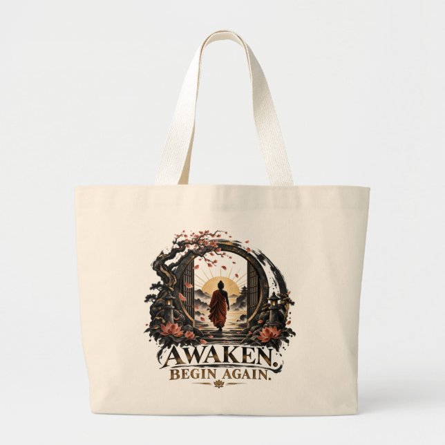 Bolsa Tote Grande Despertar Recomeçar Dhammapada (Frente)