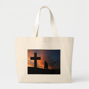 Bolsa Tote Grande Destino do amor da paz de Jesus da cruz da fé da c