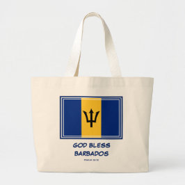 Bolsa Tote Grande DEUS ABENÇOE BARBADOS Bandeira Bajan Patriótica Ba