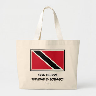 Bolsa Tote Grande DEUS ABENÇOE TRINIDAD & TOBAGO Patriotic Trini Fla