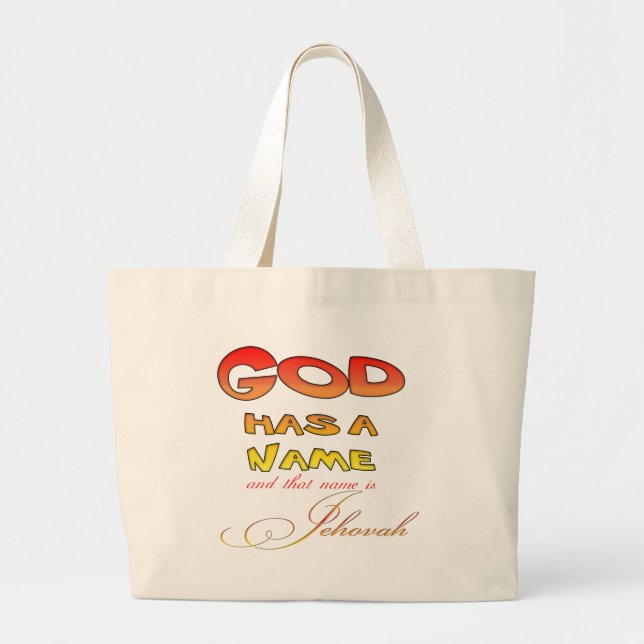 Bolsa Tote Grande Deus tem um nome Jeová (Frente)