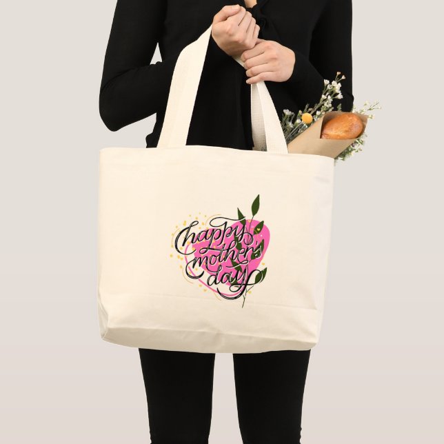 Bolsa Tote Grande Dia de as mães Feliz (Frente (produto))