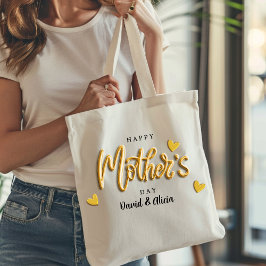 Bolsa Tote Grande Dia de as mães Minimalista Dourado