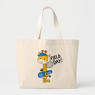 Bolsa Tote Grande Dia de Campo de Tênis da Girafa Fofa – Personagem