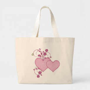 Bolsa Tote Grande Dia de os namorados D2 com dupla cor-de-rosa e bri