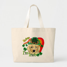 Bolsa Tote Grande Dia de São Patrício de Goldendoodle