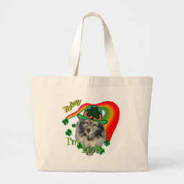 Bolsa Tote Grande Dia de São Patrício Keeshond