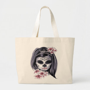 Bolsa Tote Grande Dia do Crânio do Morto da Día de Muertos