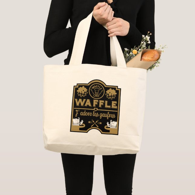 Bolsa Tote Grande Dia do Waffle (Frente (produto))
