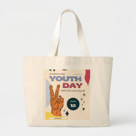 Bolsa Tote Grande Dia internacional da juventude, 12 de agosto,