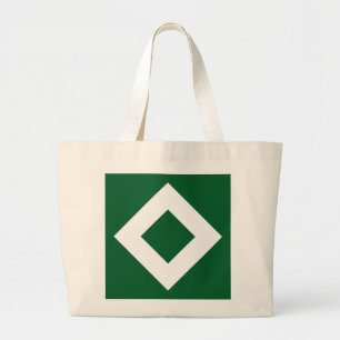 Bolsa Tote Grande Diamante Verde, Borda Branca Negrito