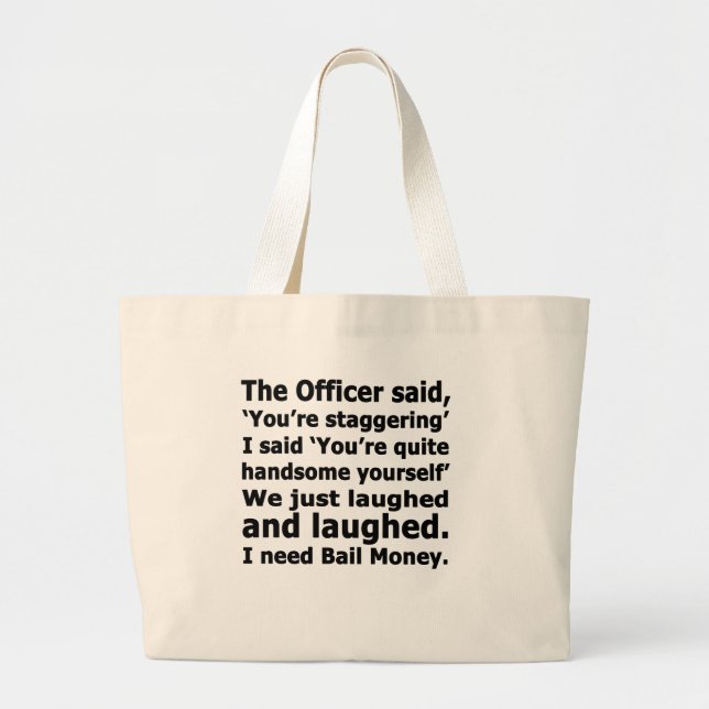 Bolsa Tote Grande Dinheiro da caução (Frente)