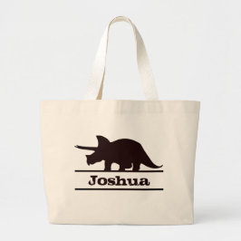Bolsa Tote Grande Dinosaur Personalized Name Triceratops Tote Bag