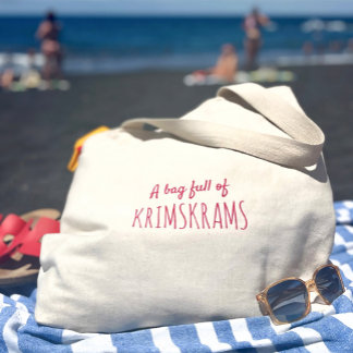 Bolsa Tote Grande Diversão do humor, citação de vida rosa jumbo toss
