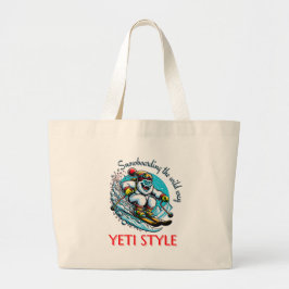 Bolsa Tote Grande Diversão legal Yeti Skiing Adventure